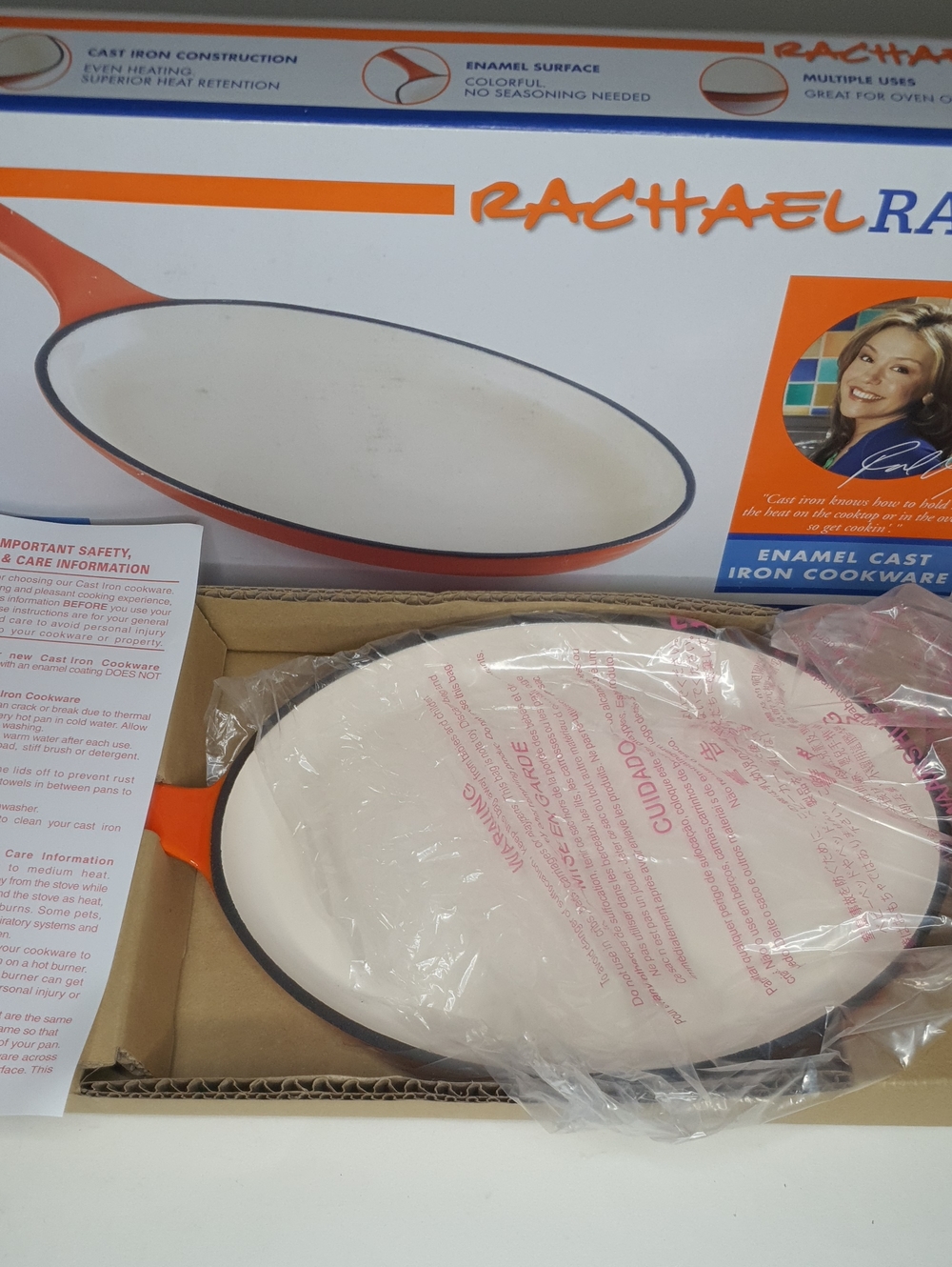 Rachael Ray 9.5" Fajita Enamel Cast Iron Pan/Skillet New in Box